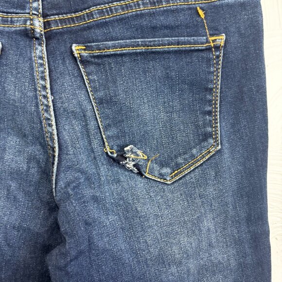 Mossimo Blue Jeans Mid-Rise Jegging Denim Power Stretch Distressed Dark Wash 2 - Picture 6 of 7